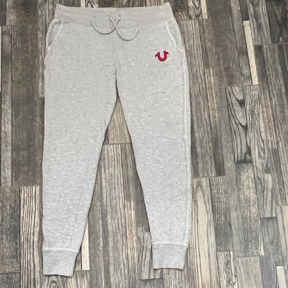 🔥🔥 TRUE RELIGION Designer Jogger Sweatpants Heather Gray Size Medium - PERFECT